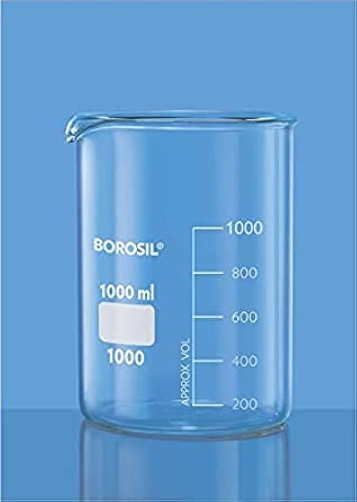 BEAKERS LOW FORM WITH SPOUT DB GR 250 ML, Make- Borosil (1000D21)