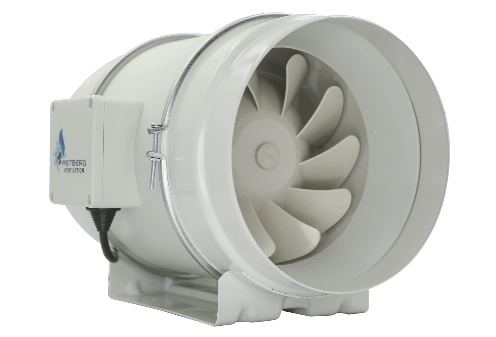 Astberg AF200 (200mm/8) (840CMH/494CFM) Silent Mix Flow/Inline Duct Fan/Duct Exhaust/Inline Exhaust/Circular Inline Fan/Air Circulation Systm/Fresh Air System